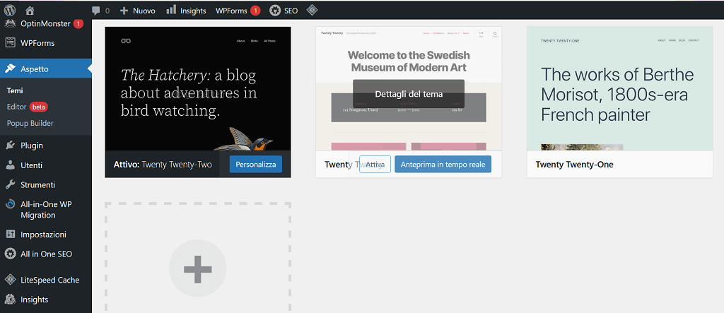 installare un nuovo tema per il tuo blog WordPress