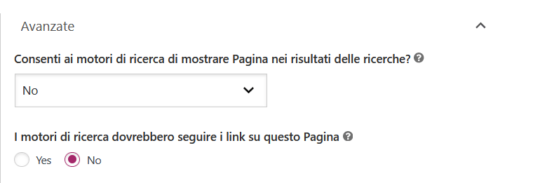 De-indicizzazione delle pagine