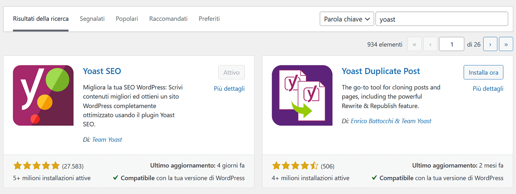 Installa Yoast SEO