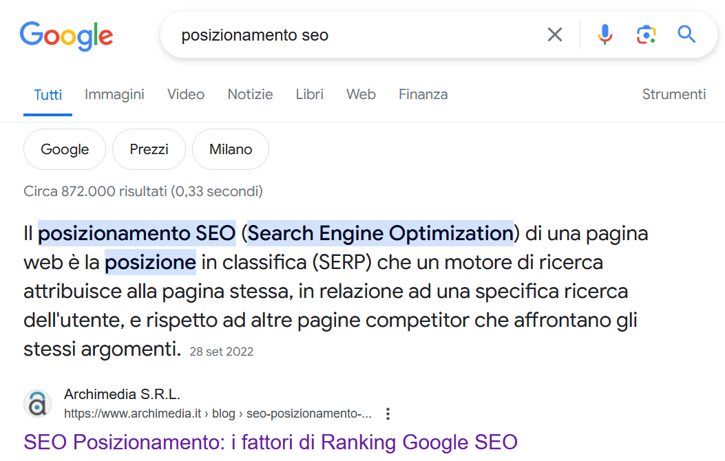 Archimedia - Posizionamento SEO