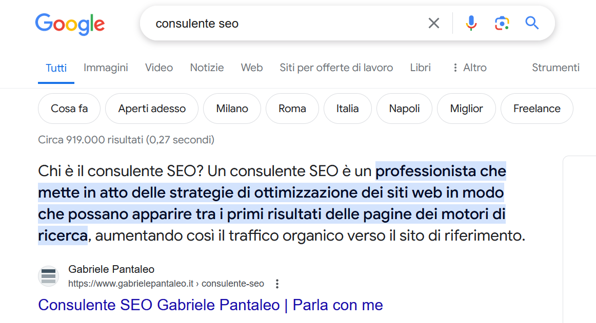 Consulente SEO - Gabriele Pantaleo