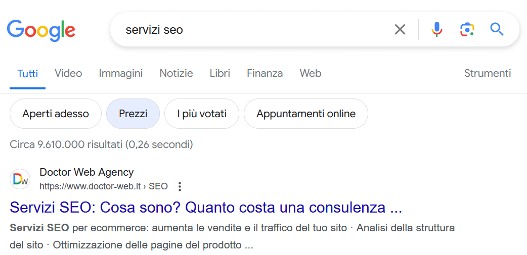 Servizi SEO - Doctor Web